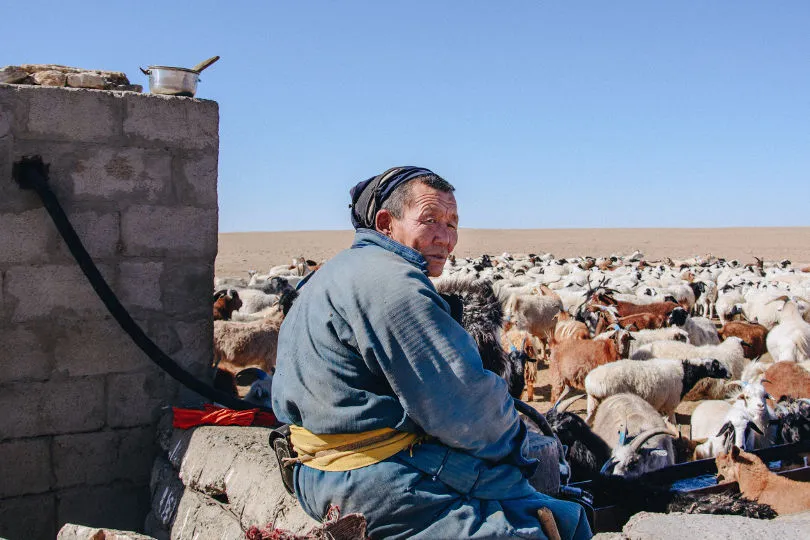 Ein Portrait eines Nomaden in der Mongolei