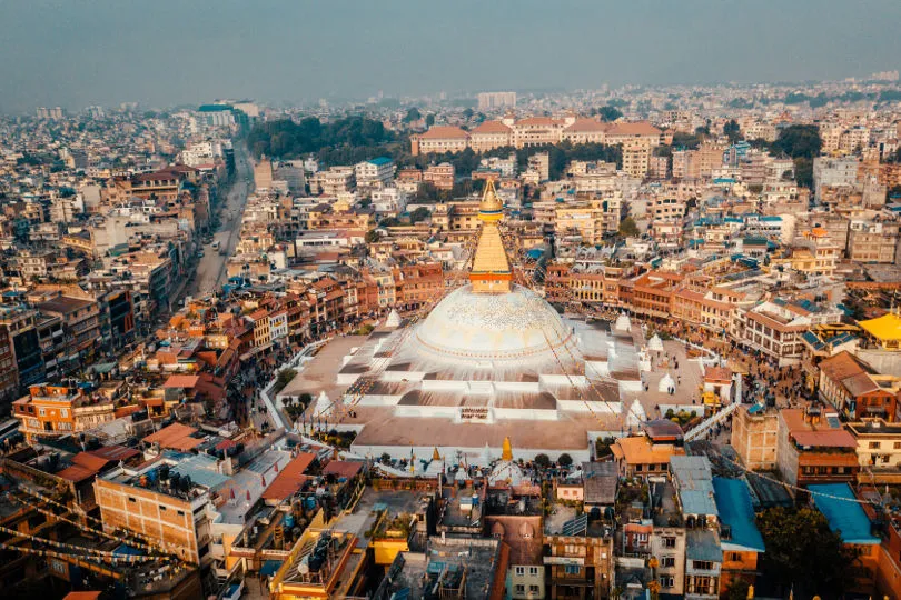 Die Vogelperspektive auf Kathmandu