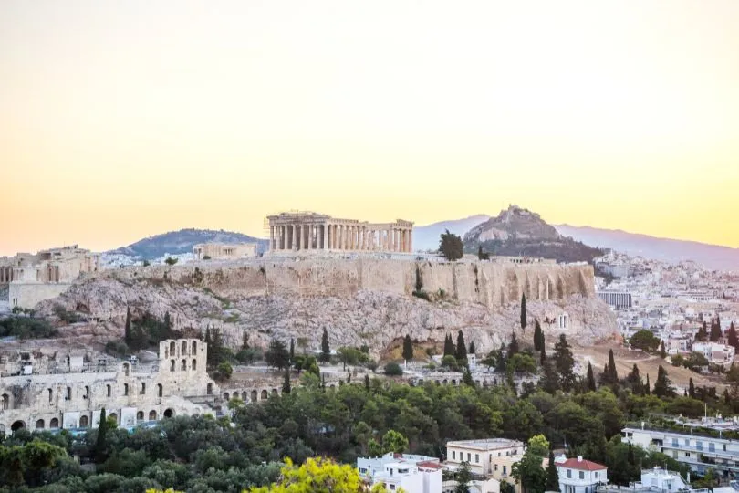 Blick auf die Akropolis in Athen 