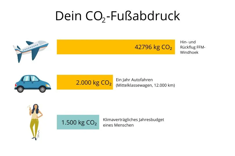 CO2 Emissionen auf Flug von Frankfurt am Main nach Windhoek 